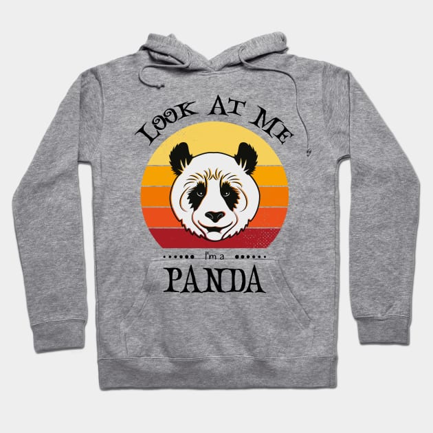 Funny Halloween Retro Vintage Panda Hoodie by Art master